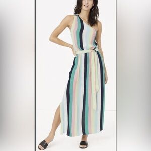 6. MARKS & SPENCER Pink Mix One Shoulder Maxi Dress Size US 6